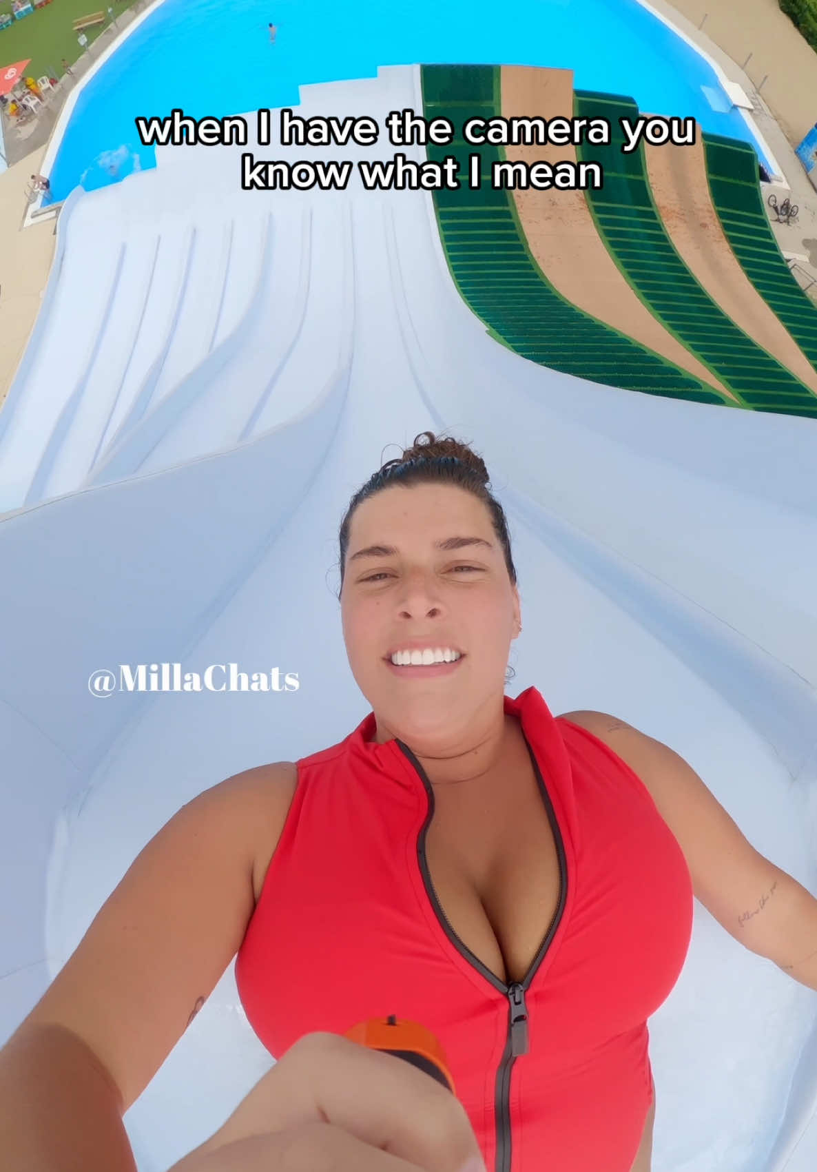 Would you try it? 🤪 #waterslide #waterpark #aquapark #slipnfly #waterjump 