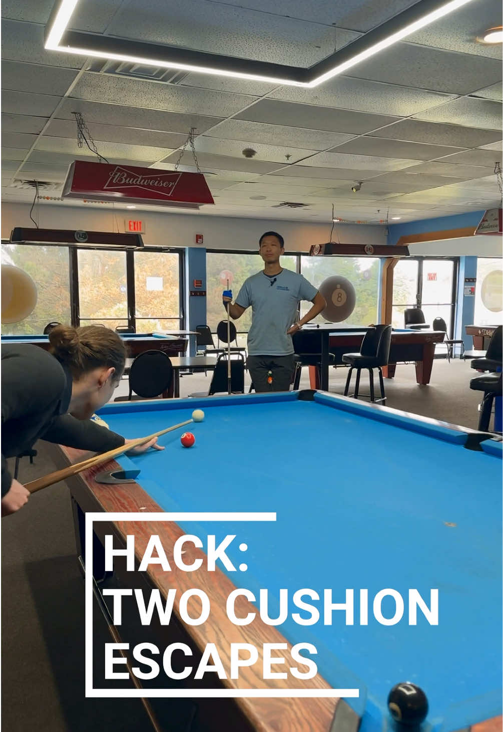 The magic of convergence points 😂 In your pool hall, it is likely there will be a wall, a table or some other strategic object sufficiently close to the convergence point for this method to work. You can figure out this point prior to your game and use the hack in the match.  #billiards #pool #tutorial #pool #apapool #snooker #8ballpool #8ball #9ball #9ballpool #cuesports #poolplayers #poolshots