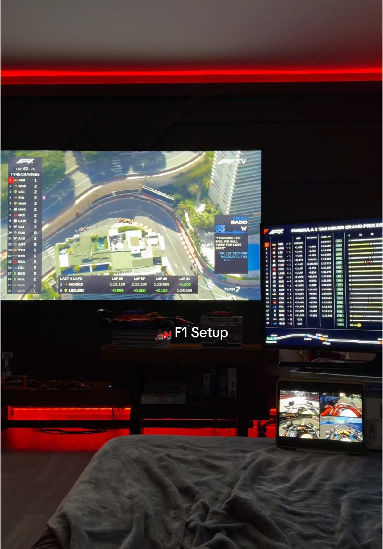 I actually can't focus without 3 screens #f1 #raceweekend #grandprix #paddock #formula1 #f1fans #f1contentcreators #redbull #ferrari #mclaren #monaco #mercedes 
