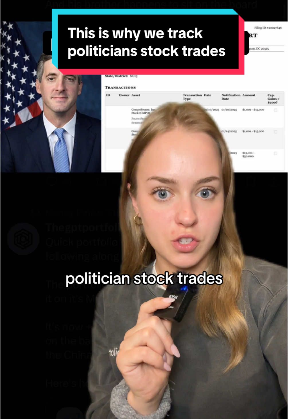 This is why we track politicians stock trades, feel free to follow along to learn more about politicians investing