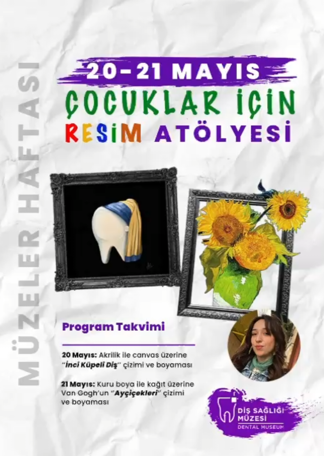 20-21 Mayıs tarihlerinde Müzeler Haftasında Diş Sağlığı Müzesi ile 2 muhteşem atölye gerçekleştirdik.  Çocuklarla çizip, boyadığımız bu eğlenceli etkinliği düzenlediği için de Dilara Delen'e de ayrıca teşekkür ediyorum🌸  Yeni etkinliklerde buluşmak üzere🌸❤️ #workshop #resimatölyesi