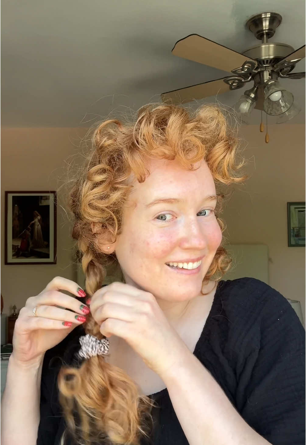 Who knew adding a little volume at the top would make pigtails so much cuter!!!  #curlyhairstyles #curlyhair #curlyredhair #pigtailshair 