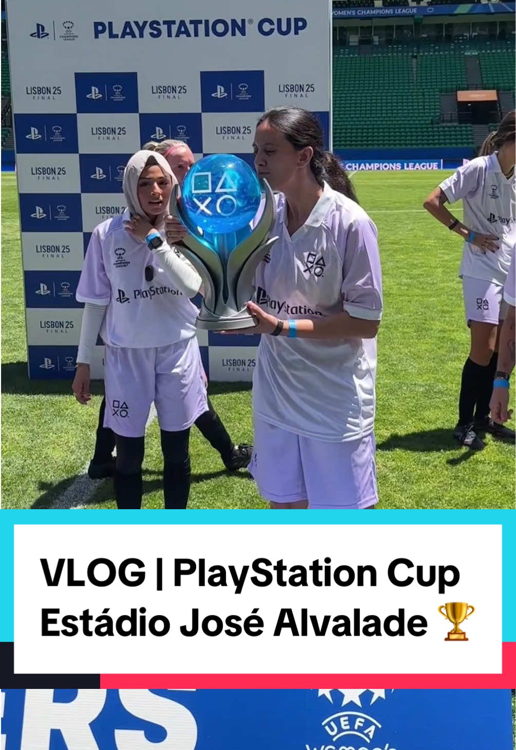 Jogar a final da PlayStation Cup no Estádio José de Alvalade, o palco da final da UEFA Women’s Champions League, foi um verdadeiro sonho! 🏆💙 Um obrigada nunca será suficiente para agradecer esta experiência 💙💙  Grandes momentos vividos com as @Carolixas , a @Lisa Zimouche , a Silvia Santos, a Mariana, a Marina e tantas outras criadoras de conteúdo incríveis de todo o mundo 🔥🔥🔥 #playstation #futebol #uwcl #uwclfinal #footballtiktok #soccertiktok #ps5 