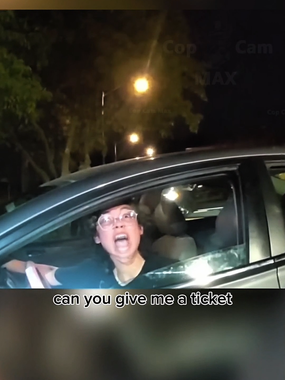 Part 1 | After getting stopped by an police officer for a traffic violation the woman follows the back to the police station #bodycam #policevideo #fyp #police #crime 