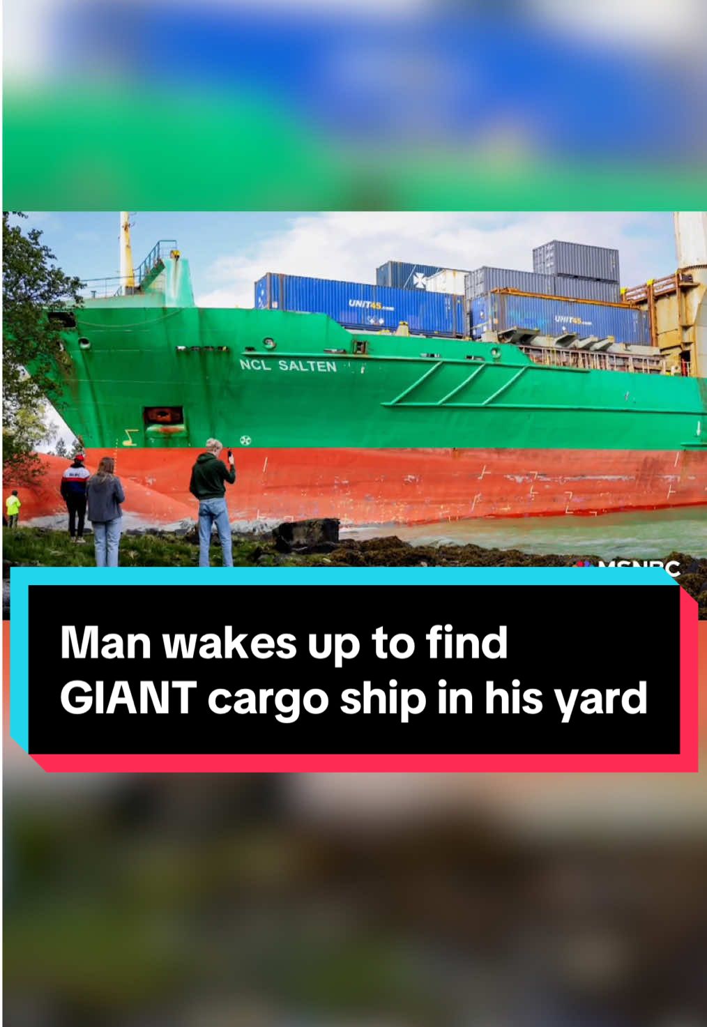 A Norwegian man was fast asleep when a massive container ship crashed into his garden, narrowly missing his home on the bank of Norway’s Trondheim Fjord. MSNBC's Chris Jansing explains the rude awakening.