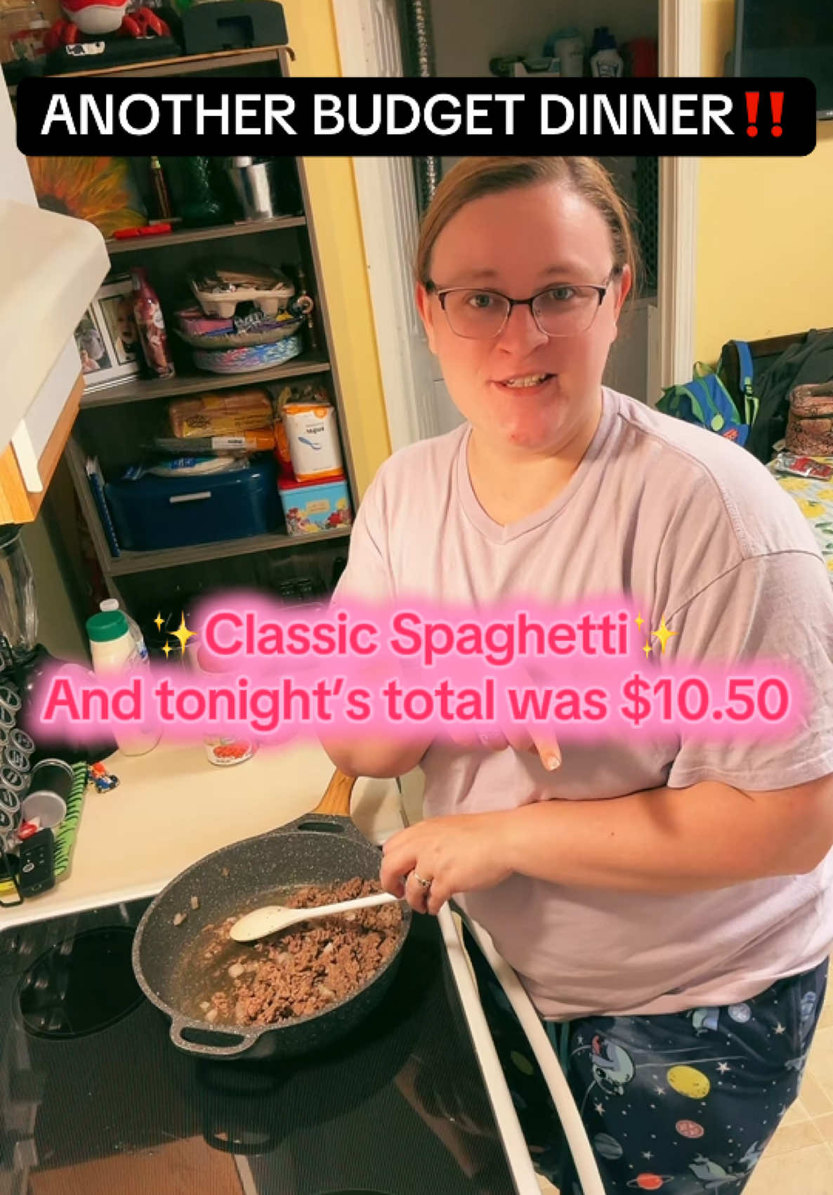 Back at it again with another budget meal! Tonight’s dinner is a standard go to. It’s spaghetti time! We only spent $10.50‼️ #budgetmeal #cookingonabudget #cooking #budget #cheap #contentcreator #relatable #EasyRecipe #spaghetti #dinner #fyp #foryoupage 