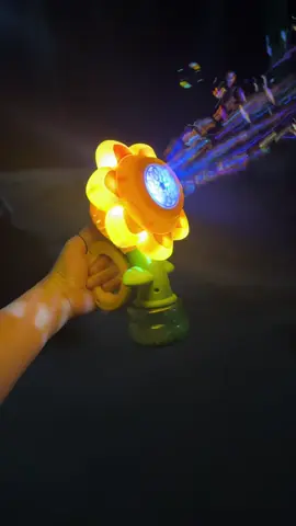 Seven Color Flower Shake Head Bubble Machine Automatically Rotates Three Gears Dancing Light Colourf