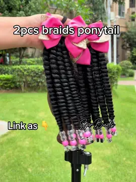 Ponytail extensions , Braids hair extension for black girls , help save time to dress up your princess in rush morning, suitable for casual party birthday gift#braidswithbeads #ponytailhairstyle #hairextensions #blackgirlhairstyles #kidshairstyles #afrohairstyles #afrohair 