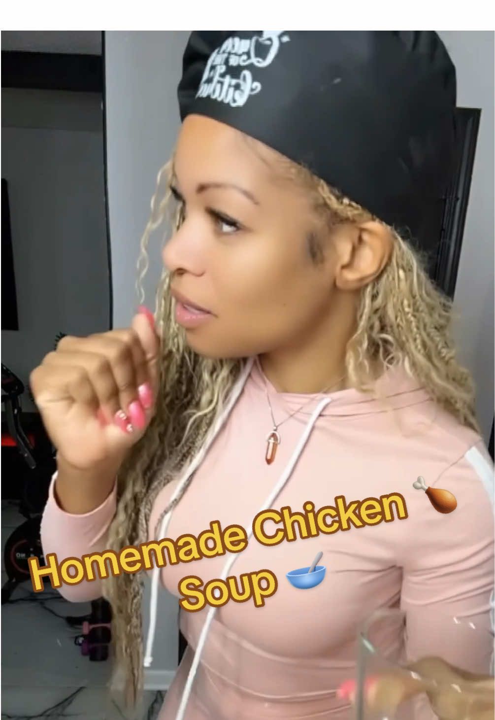 Homemade Chicken Soup😋 Ingredients: 2 Tbsp. vegetable oil 2 lb. bone-in, skin-on chicken pieces, preferably a mix of thighs and breasts 4 tsp. kosher salt, divided 8 cups low-sodium chicken stock 2 sprigs thyme 1 bay leaf  1 small yellow onion, coarsely chopped (about 1 1/4 c.) 2 stalks celery, sliced 1/8