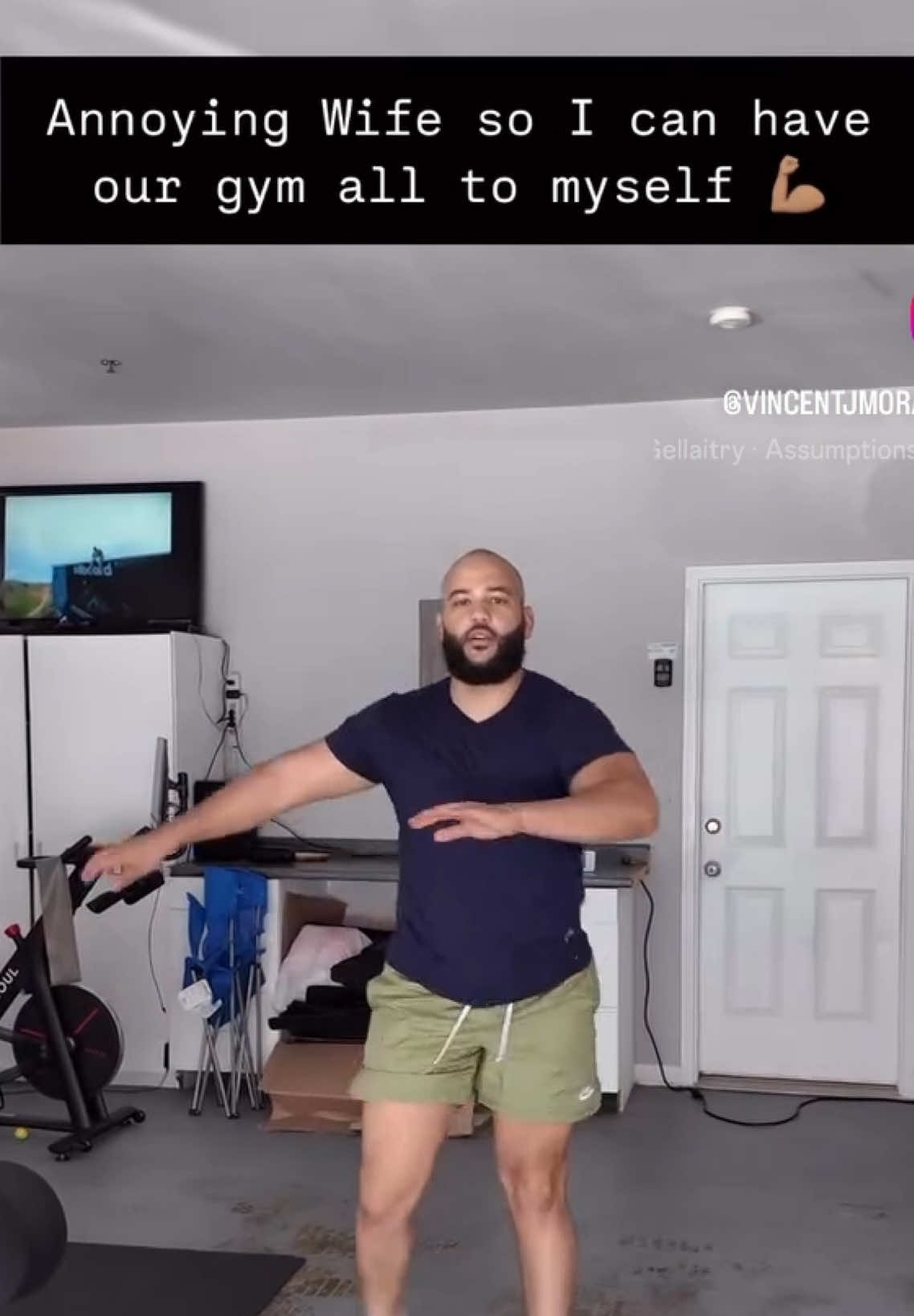 Annoying my #wife #😈 #ballroomdancing #homegym #gym
