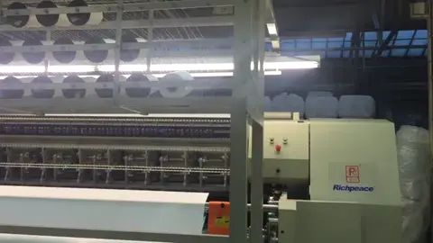 Quilt production by Richpeace multi needle chain stitich quilting machine，008615122066482，sewing@richpeace.com. #richpeacegroupvivian #quilt #comforter #blanket #hometextile #home textile factory #hometextiles #hometextiles