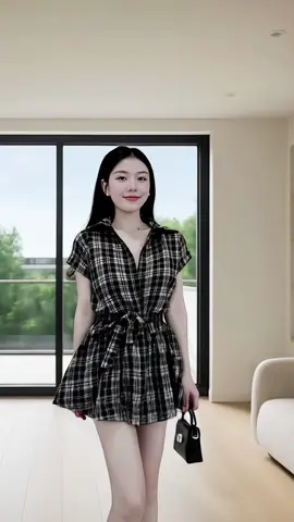 Váy nữ kẻ caro tay ngắn dáng bí kèm đai lưng #váy #vayxinh #vaykecaro #thoitrangnu #xuhuongtiktok #viraltiktok #outfit #trending #thinhhanh #maimaidonu 