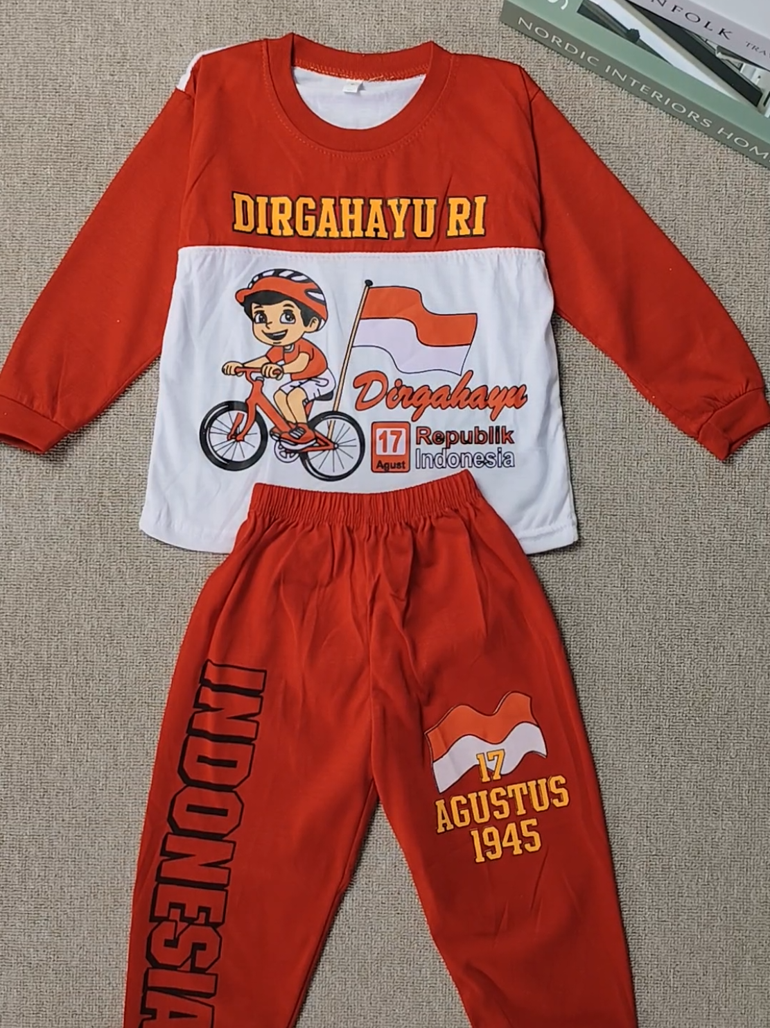 Sekali Cek out sudah dpt setelan Baju Agustus sebaguss ini!?  #setelananak #bajuagustusan #setelanagustusan #bajuanak  #17agustus #promoguncang66 