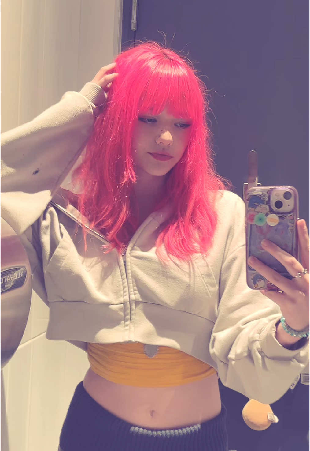 Wish I got more pictures of this outfit:/ #alt #foryoupage #pinkhair #hairdye #draft #fitcheck #relatable 