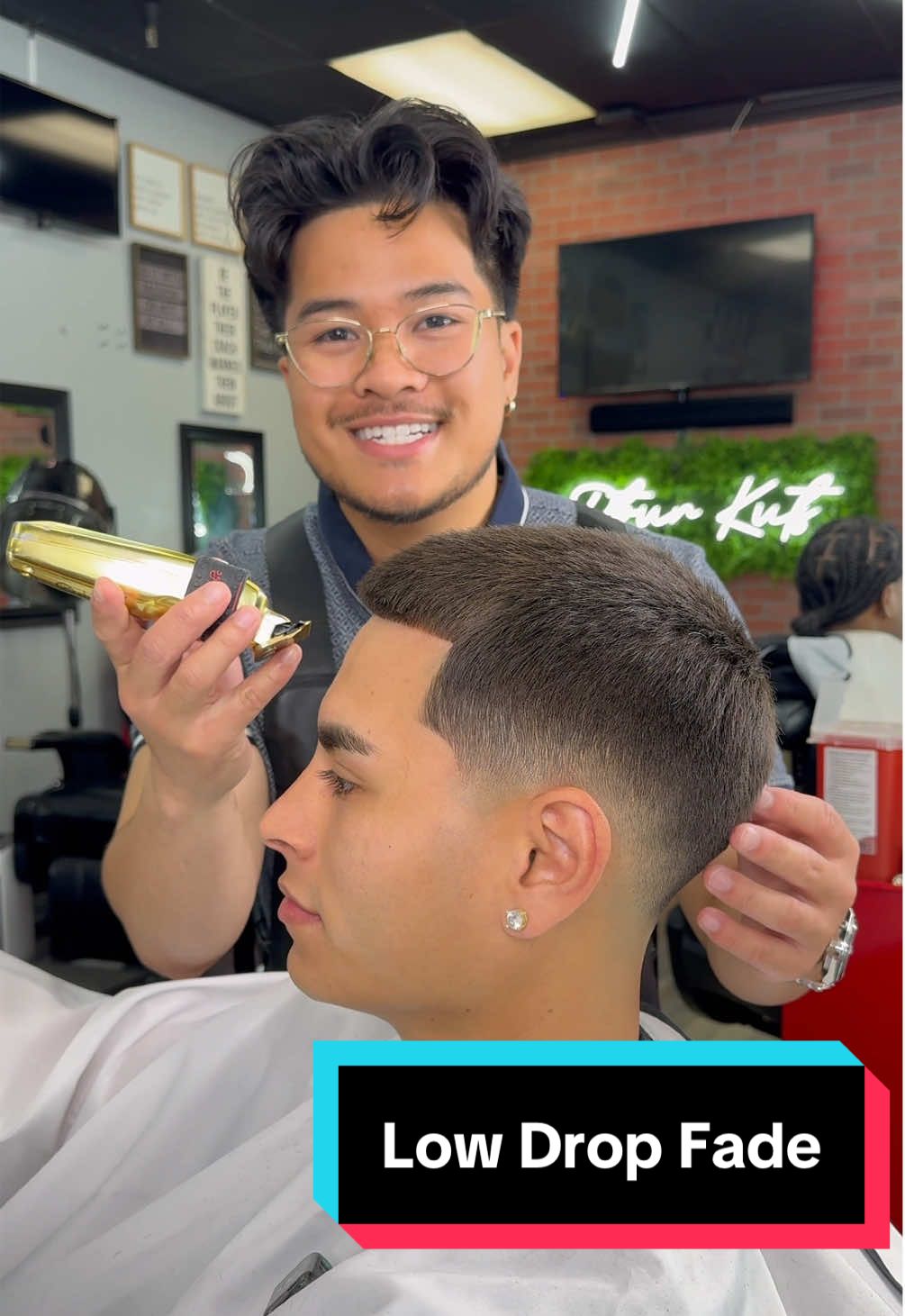 Low Drop Fade  This eight guard Buzz cut with a low drop fade really suits his head shape. The number eight guard allows for a dark look while still being short.  #iebarber #straighthair #buzzcut #lowdropfade #labarber 