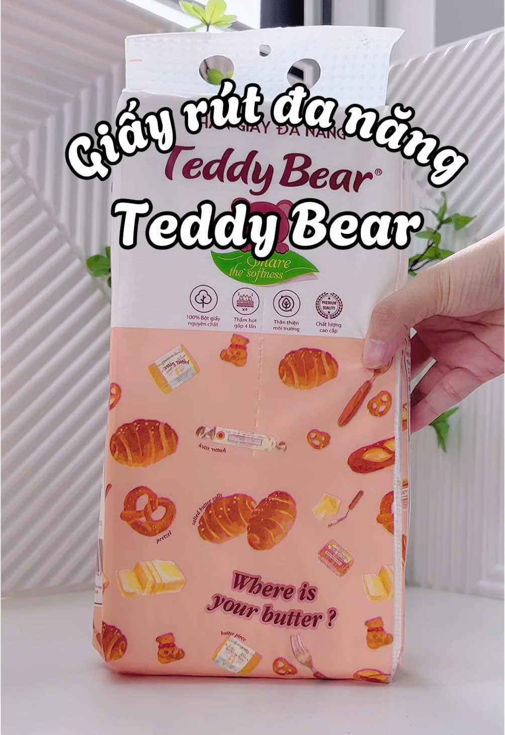 Review giấy ăn rút treo tường Teddy Bear #mebimsua #mebimhiendai #emberan🐍 #xuhuong2025 