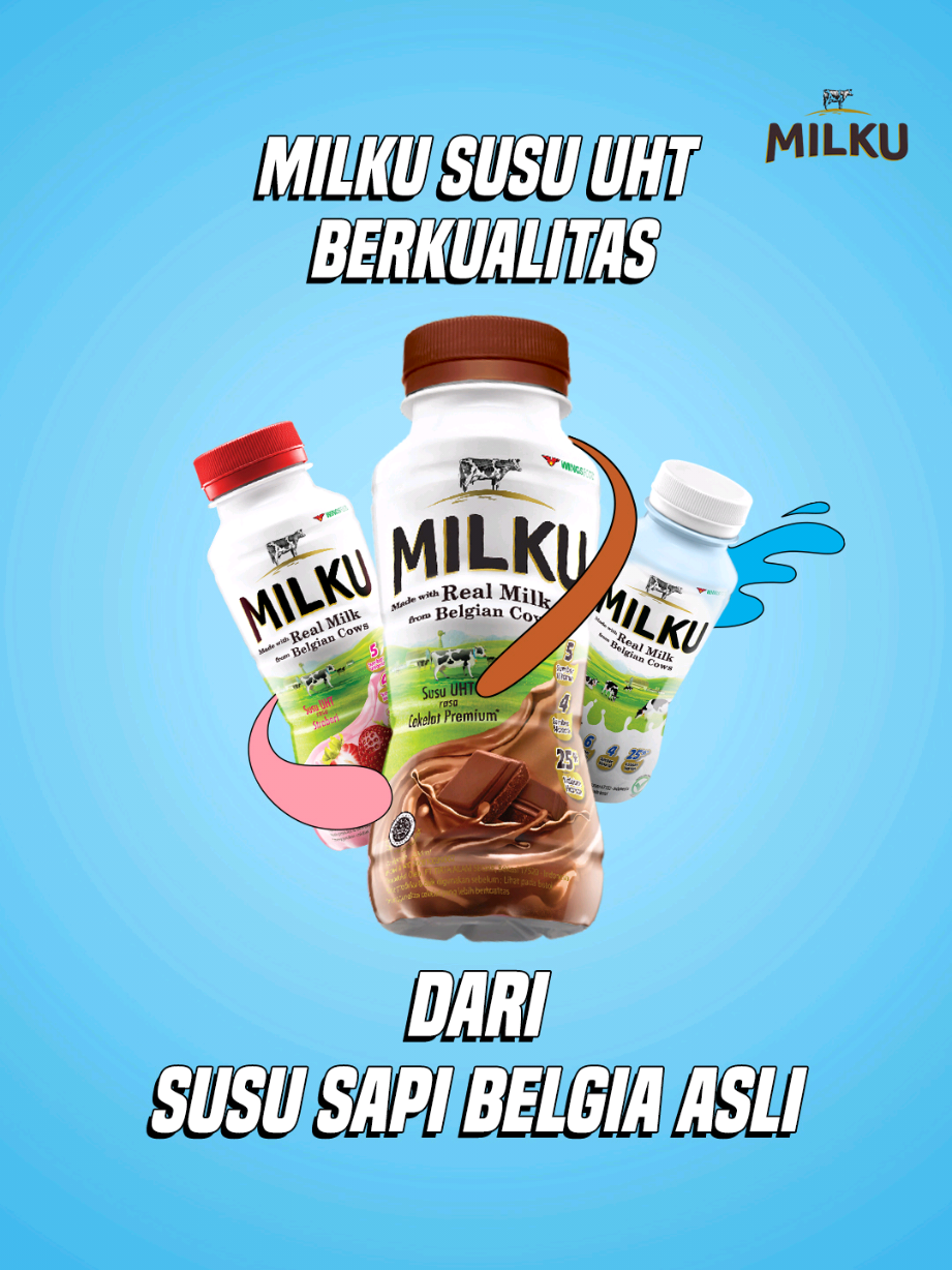 Mulai harimu dengan Susu UHT MILKU, susu sapi asli Belgia yang berkualitas tinggi! Rasa yang nikmat, bikin hari jadi seru🤩 Stok sekarang ya! #MulaiDariMILKU #HariJadiMilikku
