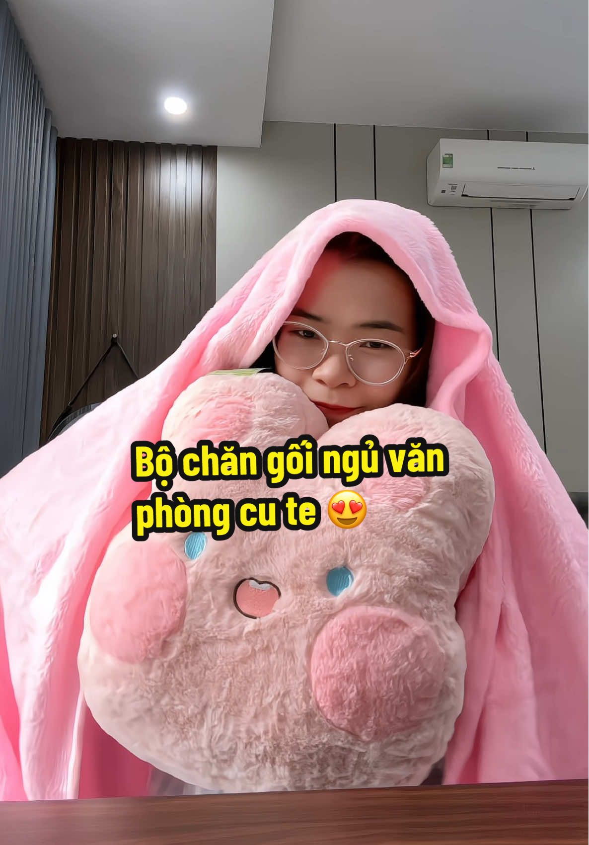 Bộ chăn gối ngủ văn phòng cute dễ thương sỉu lên sỉu xuống😍 #chanvanphong #changoivanphong #changoigaubong #goivanphong #anvihome #anvihomebochangoivanphong 