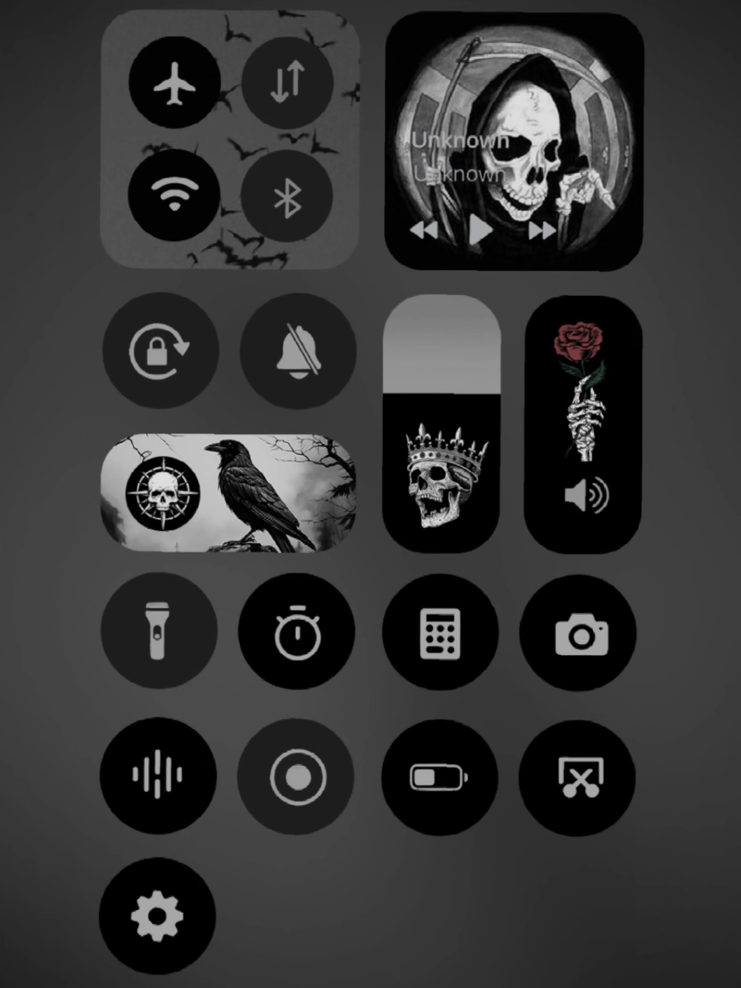 Transform your phone with a dark, gothic control center ⚰️🖤 – plus eerie wallpapers 🕸️ and themes 🖤, updated daily!  #themie  #theme  #controlcenter  #lockscreen