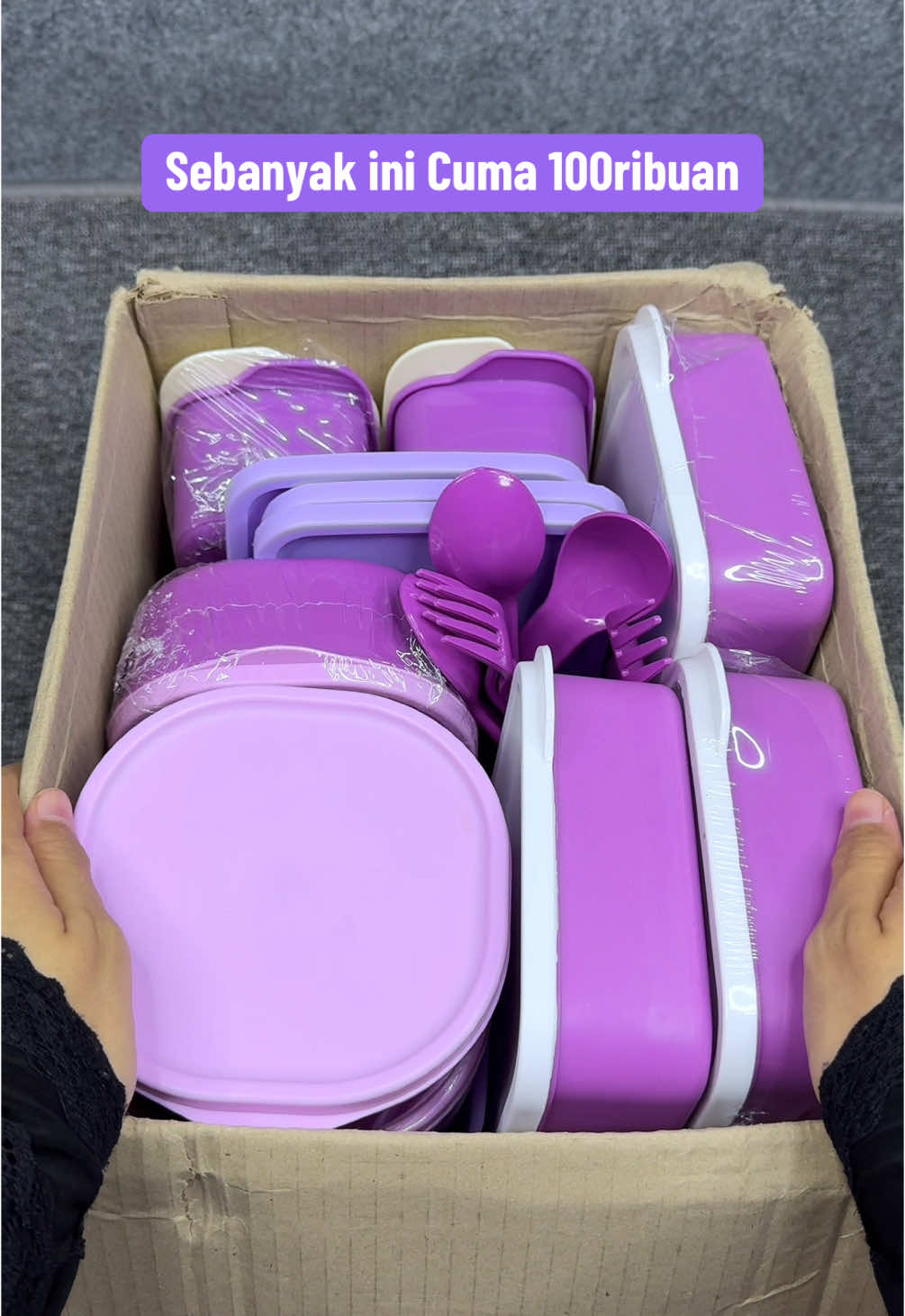 Dapatnya sebanyak ini cuma 100ribuan mana kualitasnya bagus banget😭😍 #kotakbekal #lunchbox #bekalsuami 