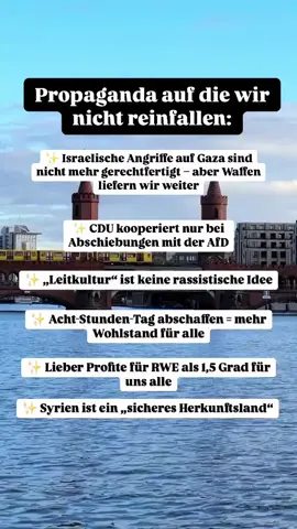 Merz-Deutschland in einem Satz? Abschieben, ausbeuten, aufrüsten – und das alles im Namen von „Ordnung“. Wir lassen uns nicht verarschen. Unsere Antwort: Solidarität, Gerechtigkeit, Widerstand.