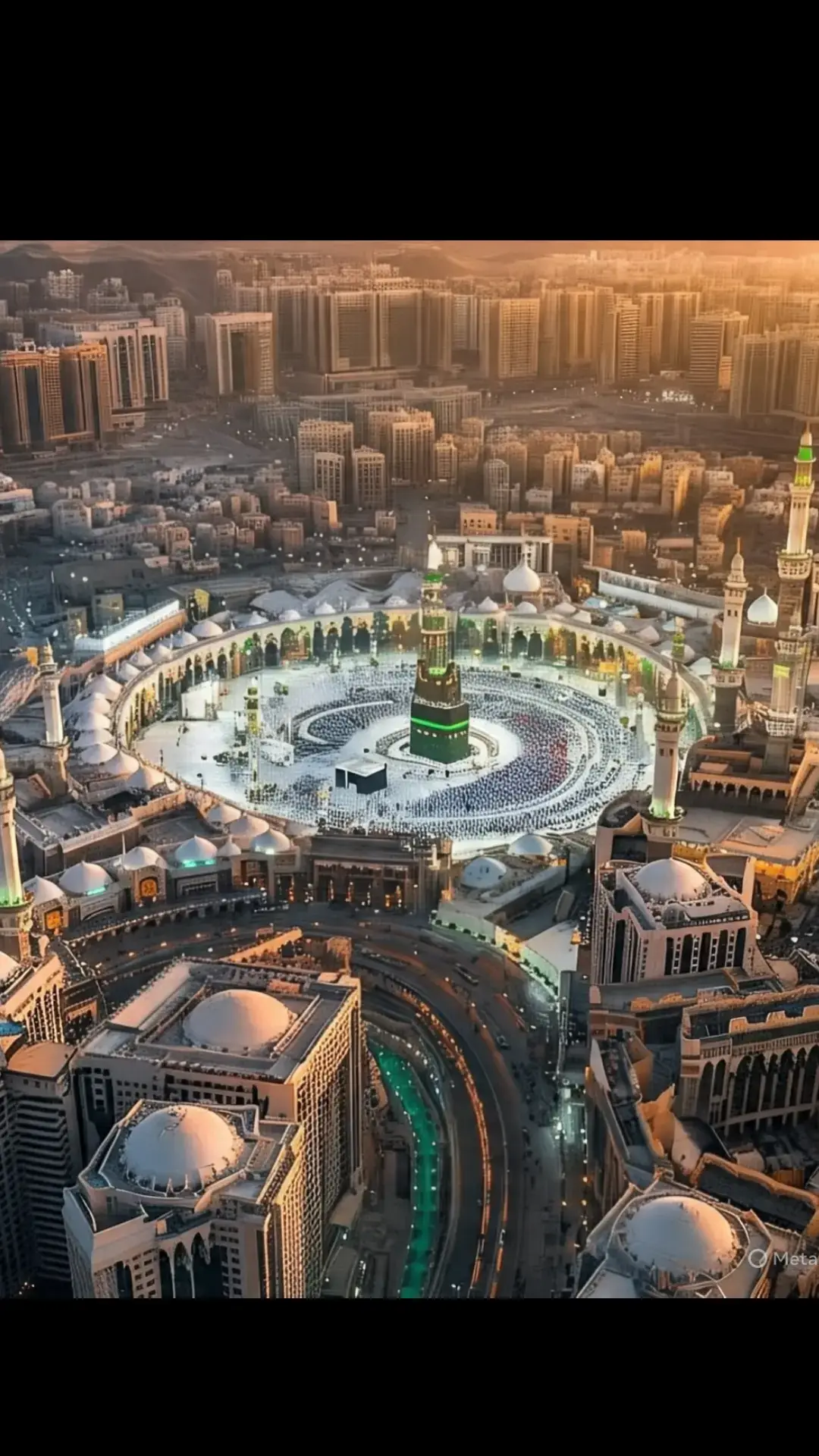 This image captures the majestic beauty of Masjid al-Nabawi, the Prophet's Mosque, located in the holy city of Madina. The iconic green dome marks the resting place of the Prophet Muhammad (PBUH). Surrounded by elegant minarets, the mosque's stunning architecture is illuminated under a clear blue sky. The expansive marble courtyard reflects the soft sunlight, creating a serene and spiritual atmosphere. Pilgrims are seen peacefully walking and praying, symbolizing the unity and devotion of Muslims from around the world. This sacred site is not only an architectural masterpiece but also a place of deep reverence and tranquility. #unfrezzmyaccount  #viral  #trading  #naatstatus  #mashallah  #foryou  #unfreez 