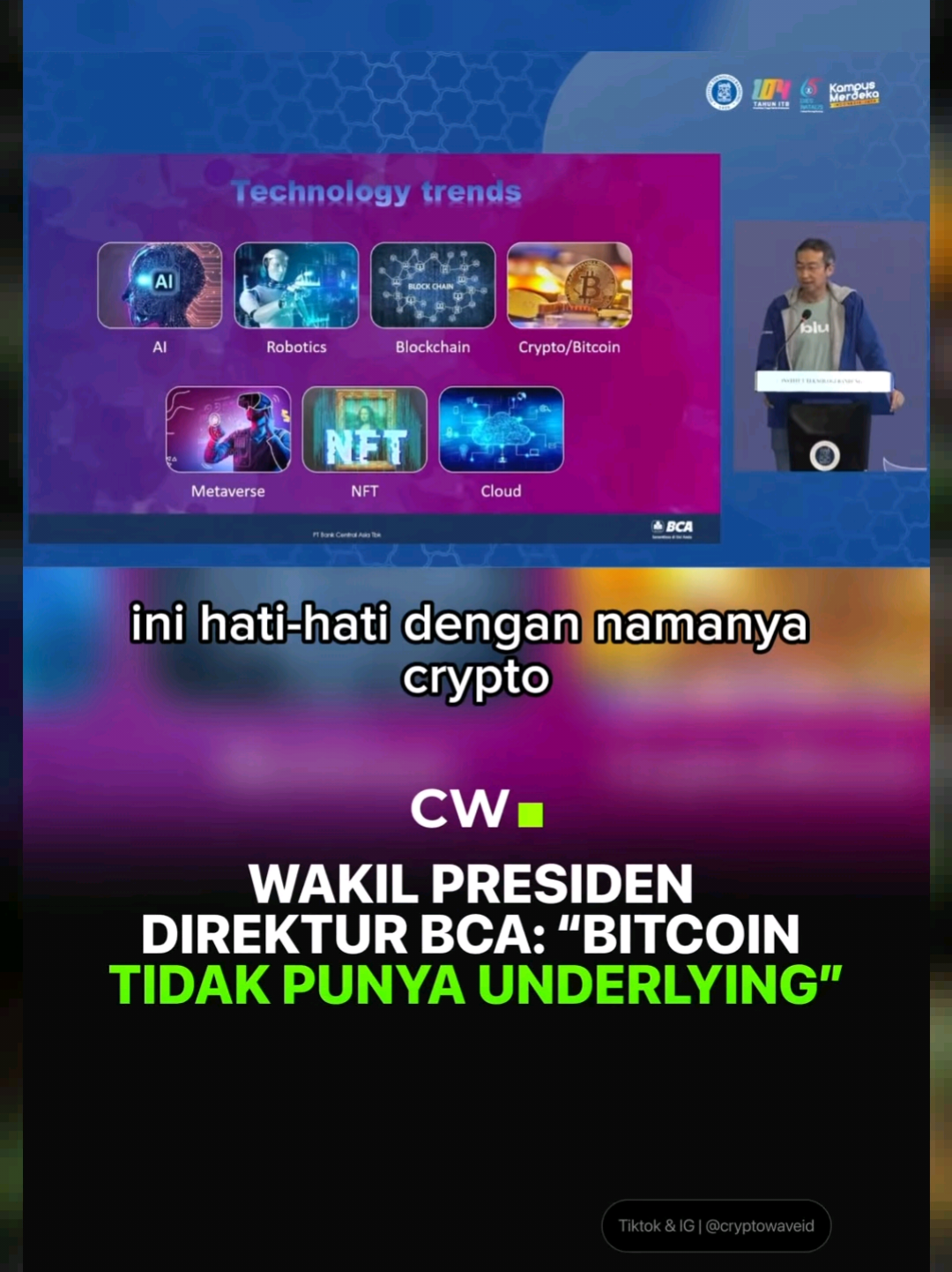 Wakil Presiden uang Fiat, Panik nih? #gabrielrey #cryptowave #bitcoin #crypto 