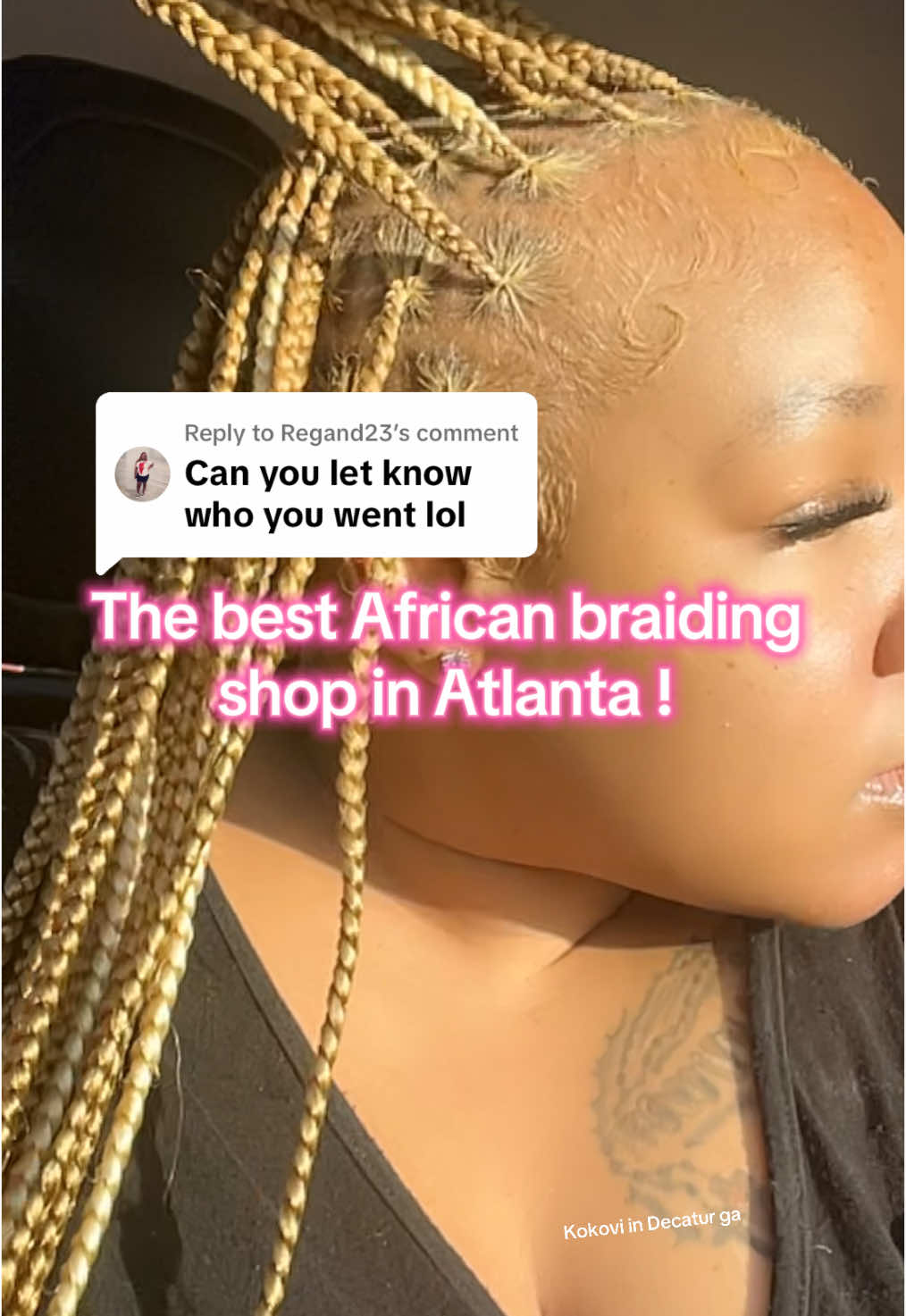 Replying to @Regand23 kokovi in Decatur ga African braiding shop in Atlanta 