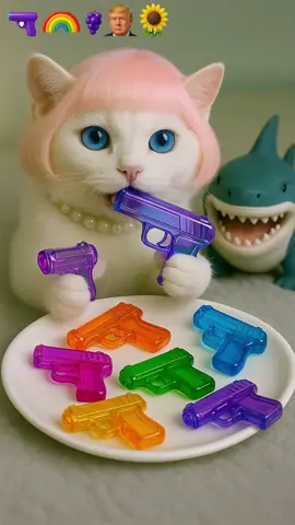 Baby Shark and Cat compete in eating to see who is better.  The cat and BabyShark take on a challenge together. #CatASMR #CutenessOverload #asmr #babyshark #food #咀嚼音