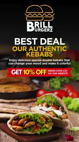 🔥 Best Deal Alert! 🔥 Craving something bold and satisfying? Try our authentic double kebabs — packed with flavour, made to lift your mood and add some colour to your day! 🌈🍢 💥 Order over £20 via our website and GET 10% OFF! Perfectly grilled meat, unforgettable taste — it’s the deal you don’t want to miss. Order now or visit our website for your special discount! #BrillBurgerz #DoubleKebabDeal #AuthenticKebabs #GrilledGoodness #KebabLovers #BirminghamEats #10PercentOff #BestKebabDeal #OrderOnline #MoodBoosterFood #pizzalover #burger #foryoupageofficial #burgers #grill #FoodLover #bestindianfood #fyp #foryoupage❤️❤️ #tiktokviral #forypupage #fast #viralvideos #bestfoodintown #fupシforyou #FoodTok #fru #besttakeawayinwednesbury #Wednesbury #Best