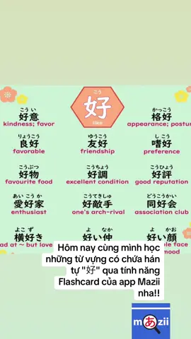 Hôm nay cùng mình học những từ vựng có chứa hán tự 