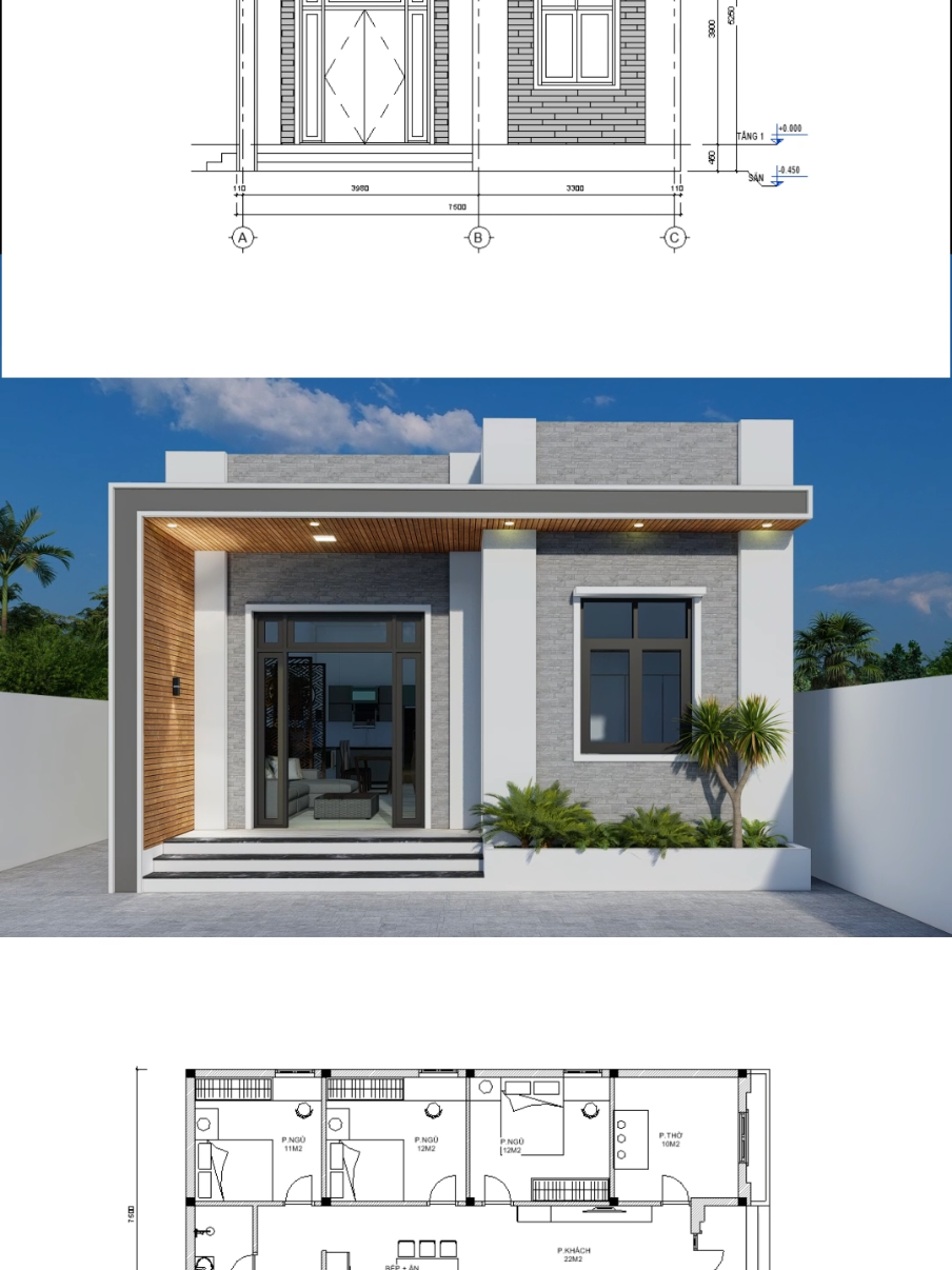 Mẫu nhà cấp 4 hiện đại, đoen giản nhưng vẫn đầy đủ công năng, phù hợp cho vợ chồng trẻ đang được ưa chuộng hiện nay. #xaynhatrongoi #xaydung #nhacap4 #nhacap4hiendai #thietkenhadep #banvenhadep #xuhuongtiktok 