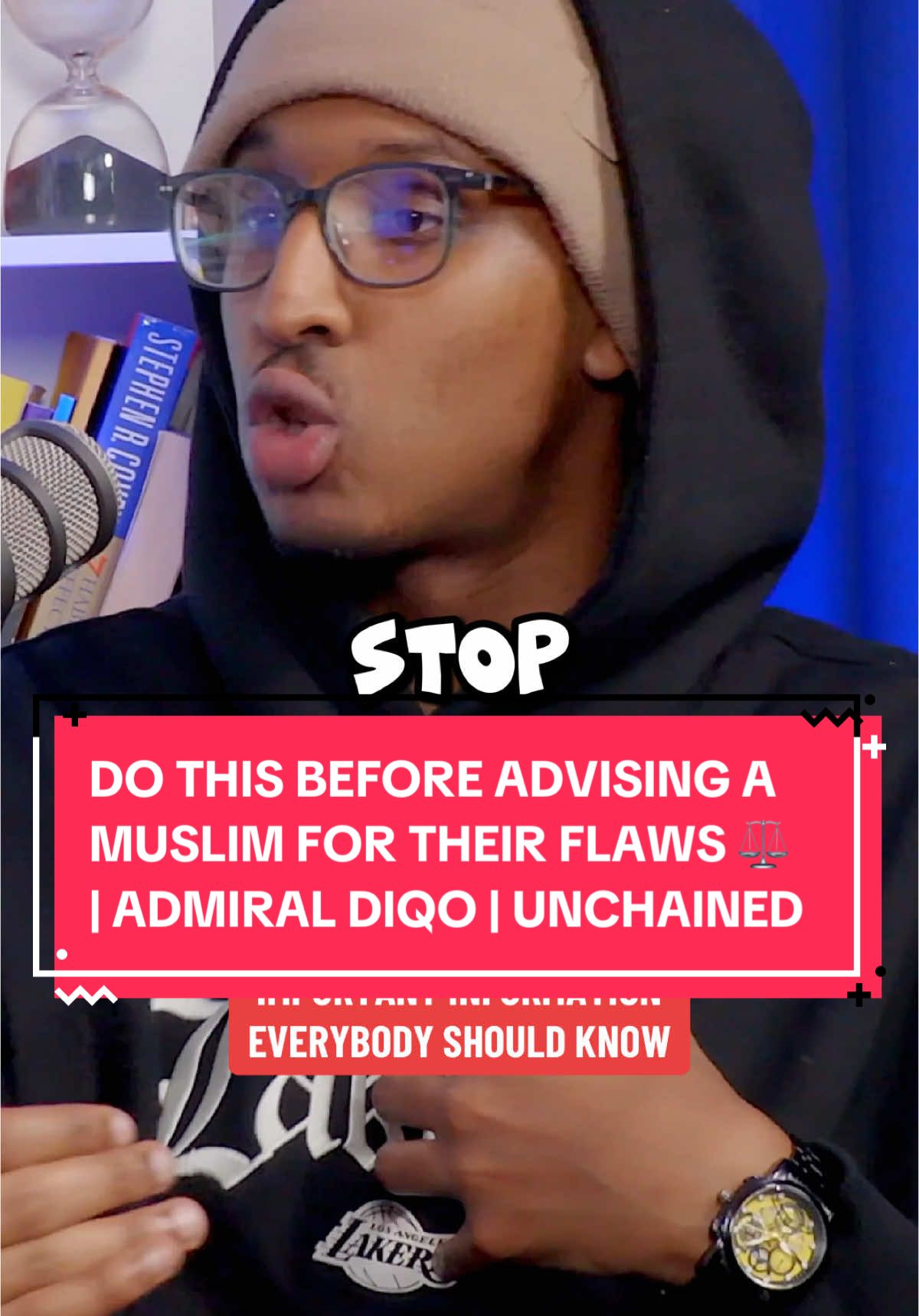 ⛓️‍💥🎙️ The Story of The Shaykh & The Sweets 🍬  📝 Context: An Islamic reminder of ensuring you have rectified your own flaws before pointing out the flaws of others. ⚖️ ☪️ Show: Shak Warner Unchained Episode: 11 Guest: Admiral Diqo (@Admiral Diqo) #shakwarner #unchainedpodcast #admiraldiqo #islamicreminder #muslimtiktok #islamtiktok #islamic_video #dawah #islamicvideo #selfreflection 