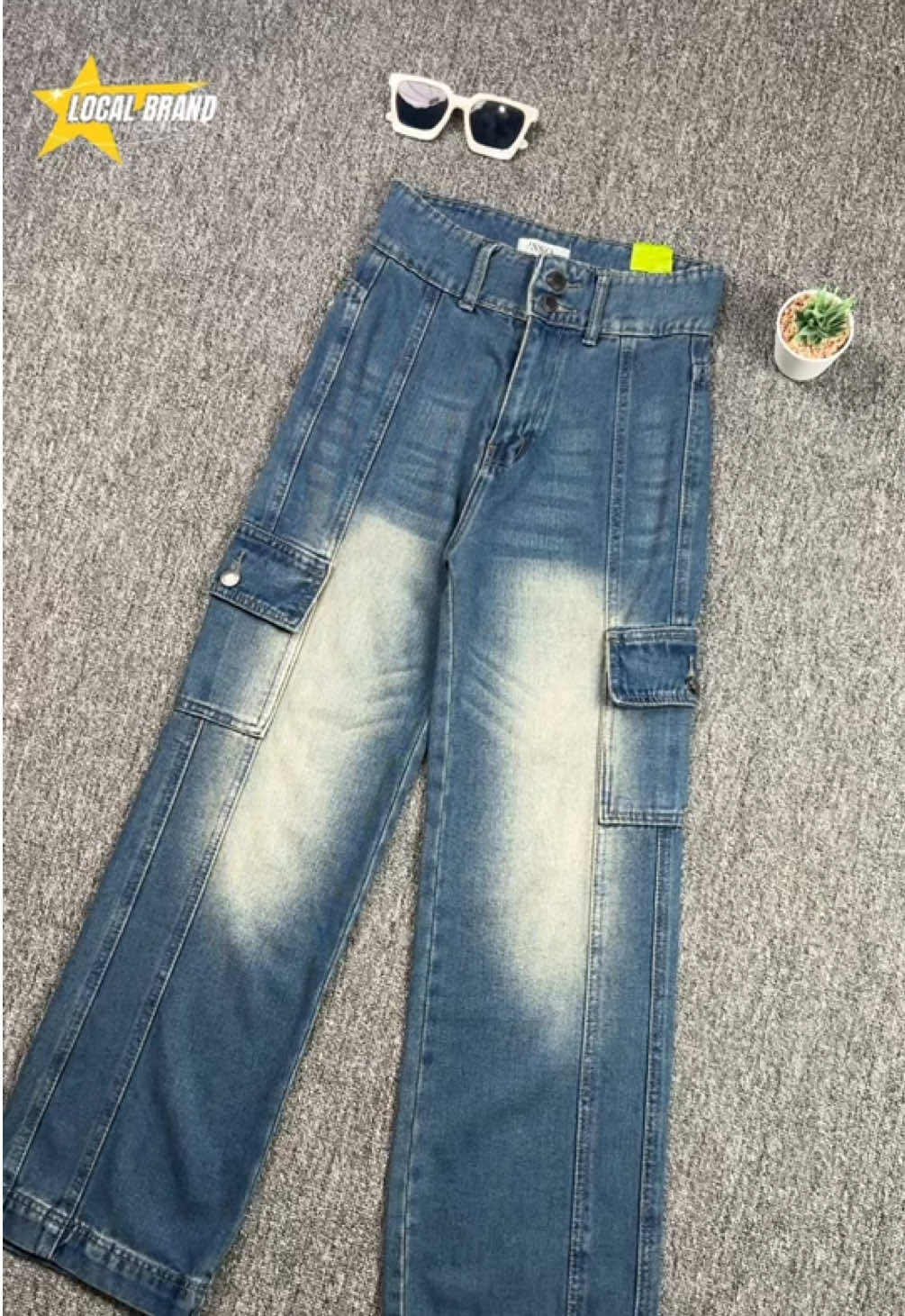 Rekomendasi celana loose cargo denim jiniso 🔥 #loosejeans #cargodenim #jiniso #guncang66spesialgajian 