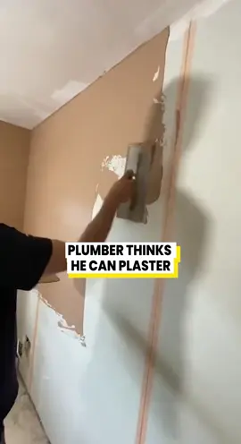Should we hire him? 🤣 @cb_plastering92 via @arkbykomi #fyp #apprentices #tradiesoftiktok #tradietok #funnytiktok #plumber  Plumber thinks he can plaster