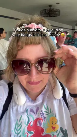 it worked for about 5 minutes so  #disneyparks #floridaweather #humidity #disneyworld #bangs #hair 