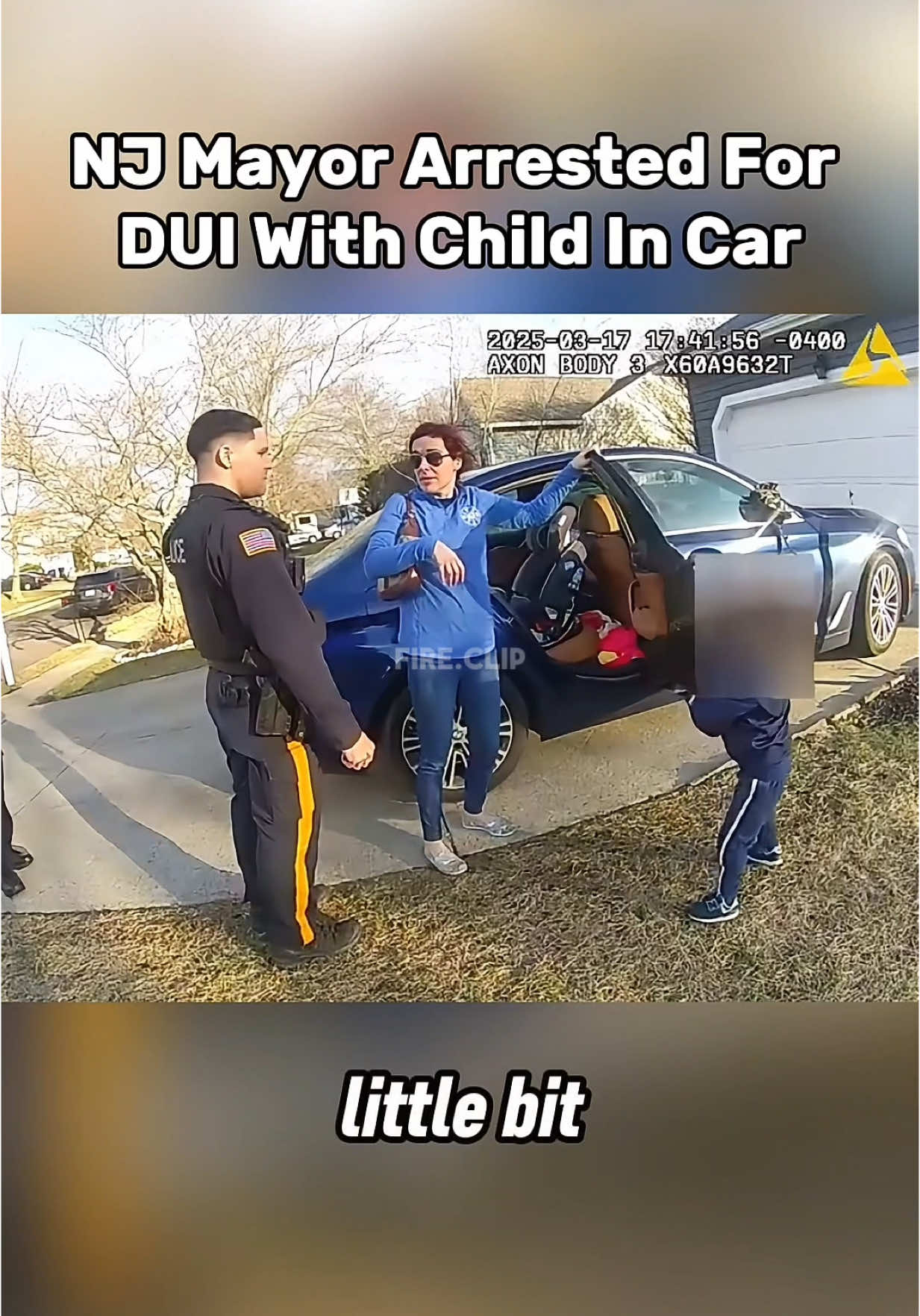 New Jersey Mayor, Gina Laplaca, was arrested for a DUI after reports came in of her swerving all over the roadway. She had just come from picking up her 2 year old from daycare when the incident occurred. You can see damage to the mirror on her vehicle as well. What do you think her punishment should be? #bodycamera #fypツ #ginalaplaca #mayorarrested 