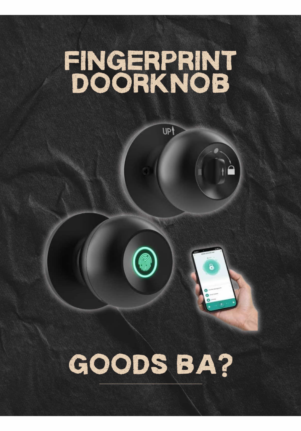 Angas netong de fingerprint na door knob! Dito ko yan nabili ➡️ @Goods ba? 🤔 #doorknob #fingerprintlock #fingerprintdoorlock #homesecurity 
