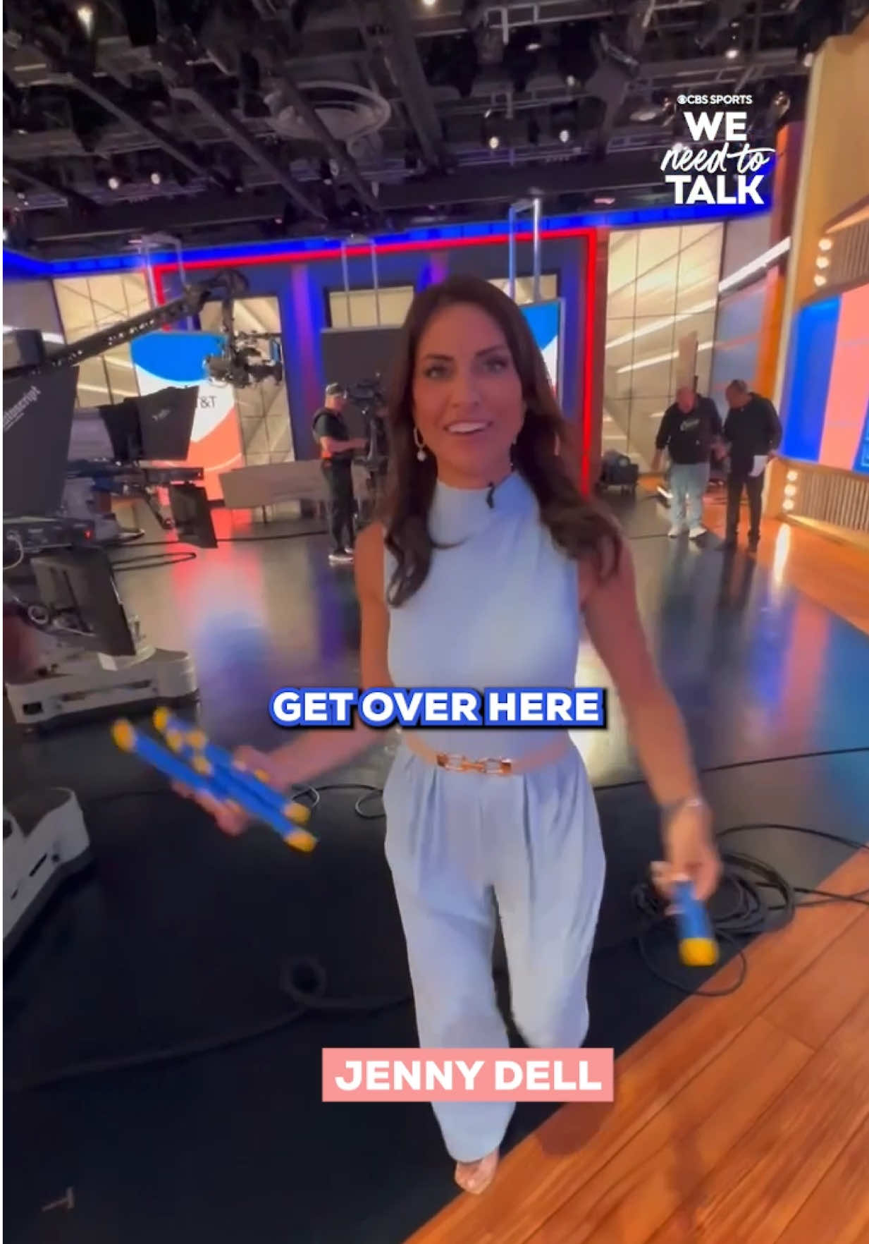 Definitely not as easy as it looks🤣 Join us for more fun in the studio with an all-new episode of We Need to Talk this Saturday at 12:30P ET on CBS 🙌🏽 #stickschallenge #sticks #cbssports #funny #womenssports 