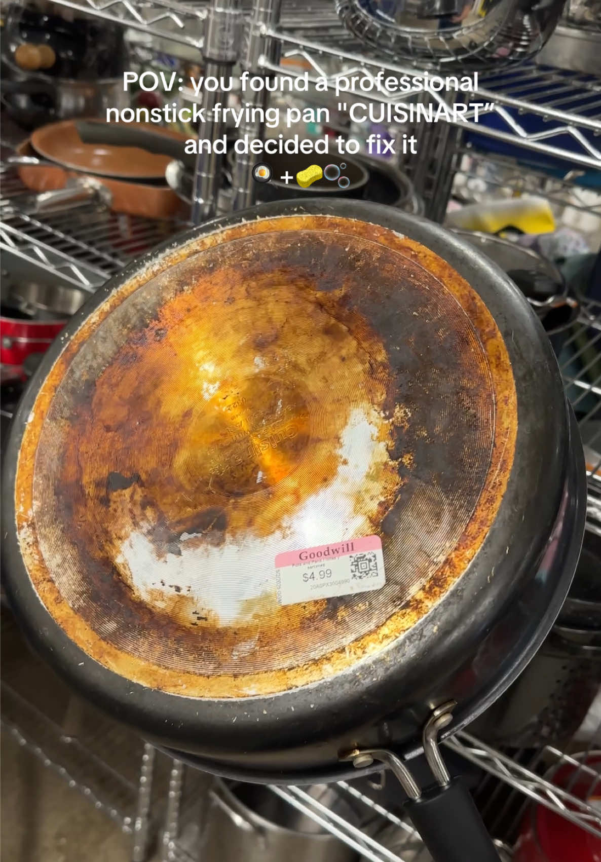 think a new frying pan like this costs more than $50, so this saved my budget 💸 #asmr #thriftstore #asmrcleaning #cleantokasmr #washing #restoring #asmrvideo #cleaning #restoration #CleanTok 