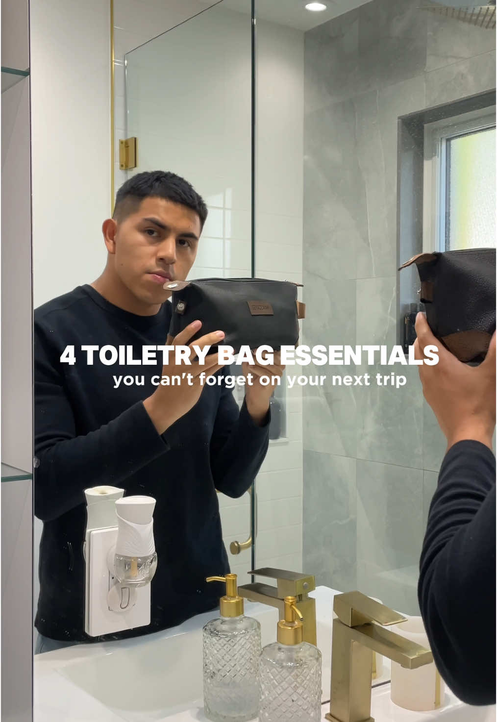 4 toiletry bag essentials you can’t forget on your next trip 1. Oral hygiene  A toothbrush, toothpaste, and dental floss. You can’t be walking around with bad breath man. 2. Smell fantastic  A small bottle of cologne & deodorant  Specially in the summer time, you will start to sweat a lot more  3. Skin care   Cleanser, moisturizer, and sunscreen. The other stuff is just garbage 4. Grooming tools  Take care of your facial hair and don’t forget your boys down there. Finally don’t walk around with long nails it’s pretty nasty. #men #guys #hygiene #foryou