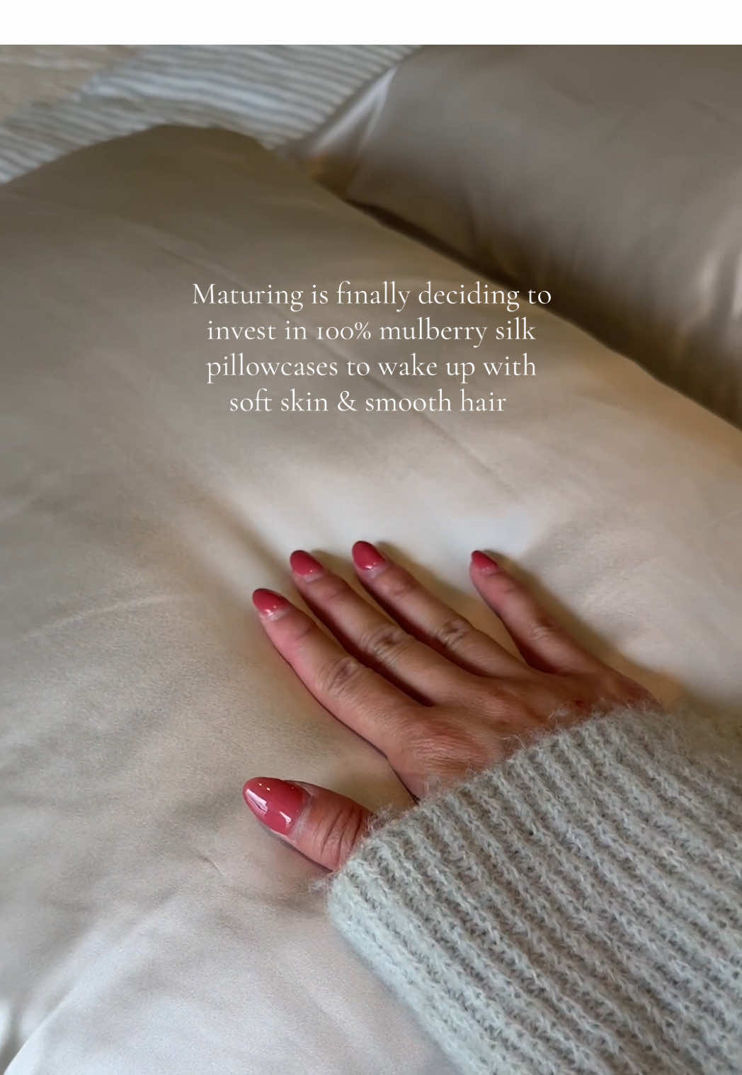 My only regret is waiting this long to make the switch 💫🕊️ #silkpillowcase #blissysilkpillowcase 