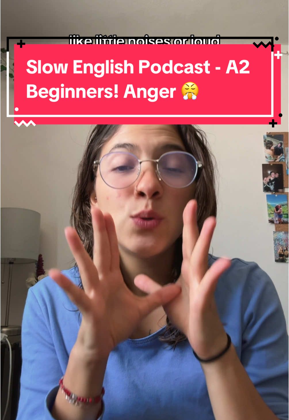 Welcome back to my SLOW ENGLISH PODCAST  For A1 Beginners, talking about Anger!  What makes you angry? 😡  #slowenglishpodcast #misshoney #maestramiel #englishteacher 