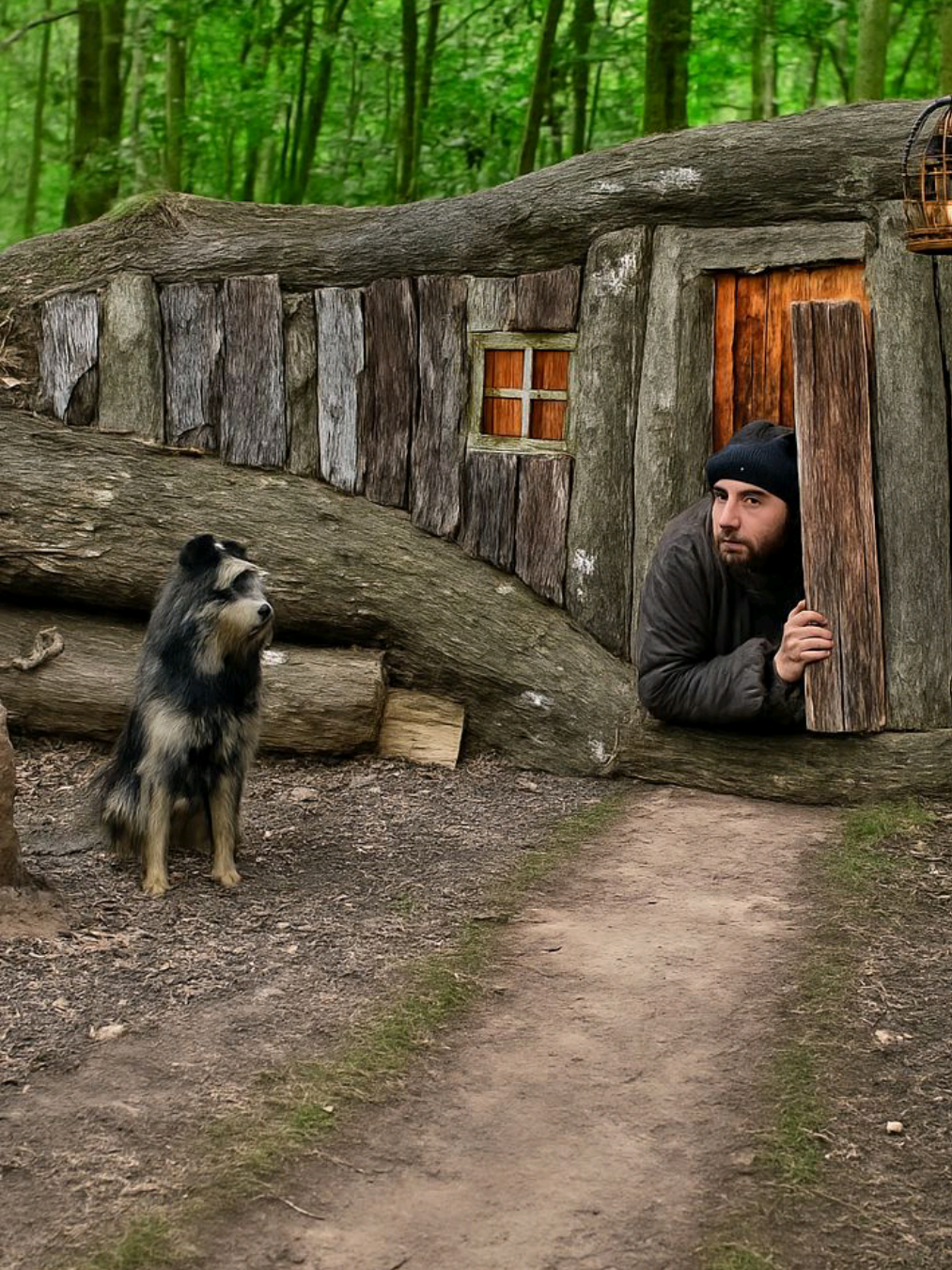 Hollow Refuge: Crafting a Warm Survival Hideout Inside a Dead Tree . #Bushcraft  #SurvivalShelter #DeadTreeShelter #ForestHideout #camp #bushcraftshelter #shelter #build #building #survival 