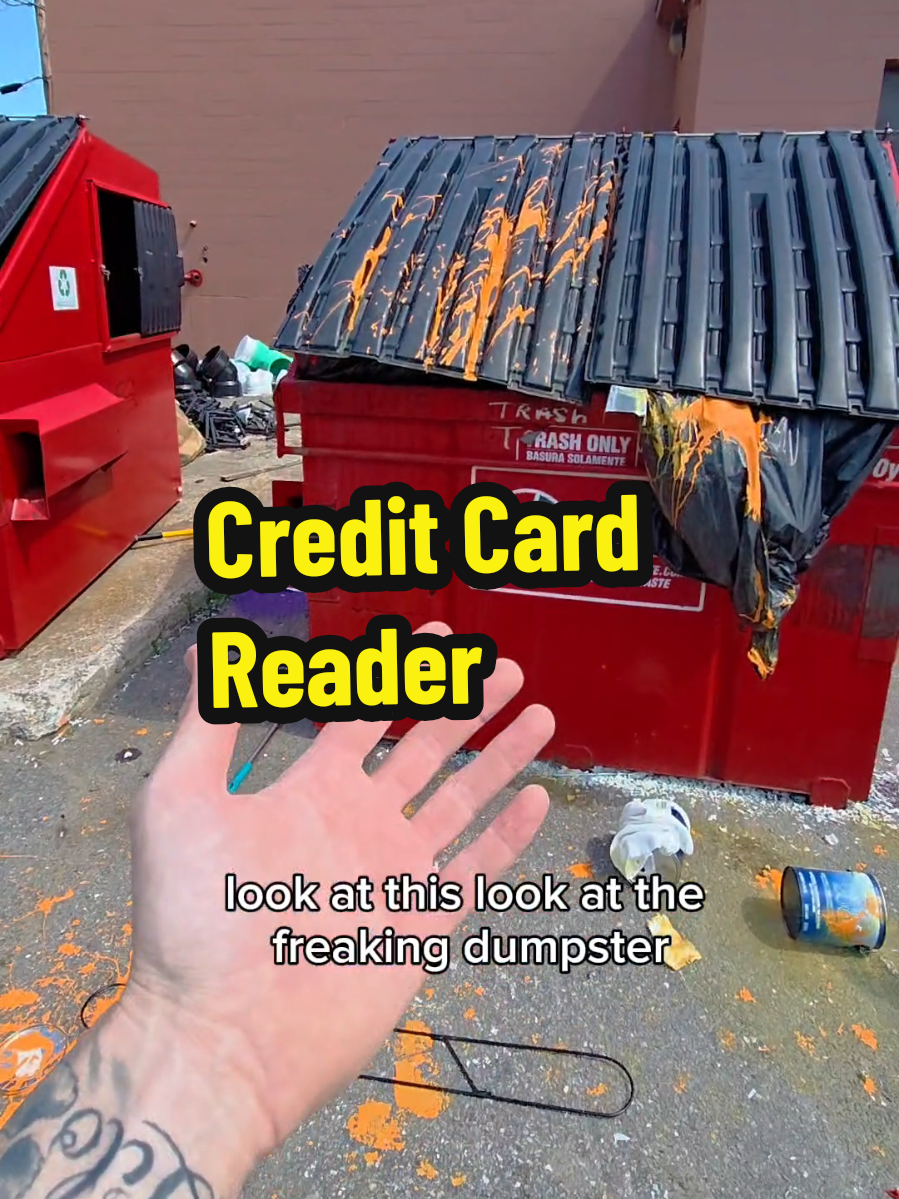 I found a credit card tablet reader and Somebody destroyed everything with paint!! What happened here?  #dumpsterdiving #paint #apple 