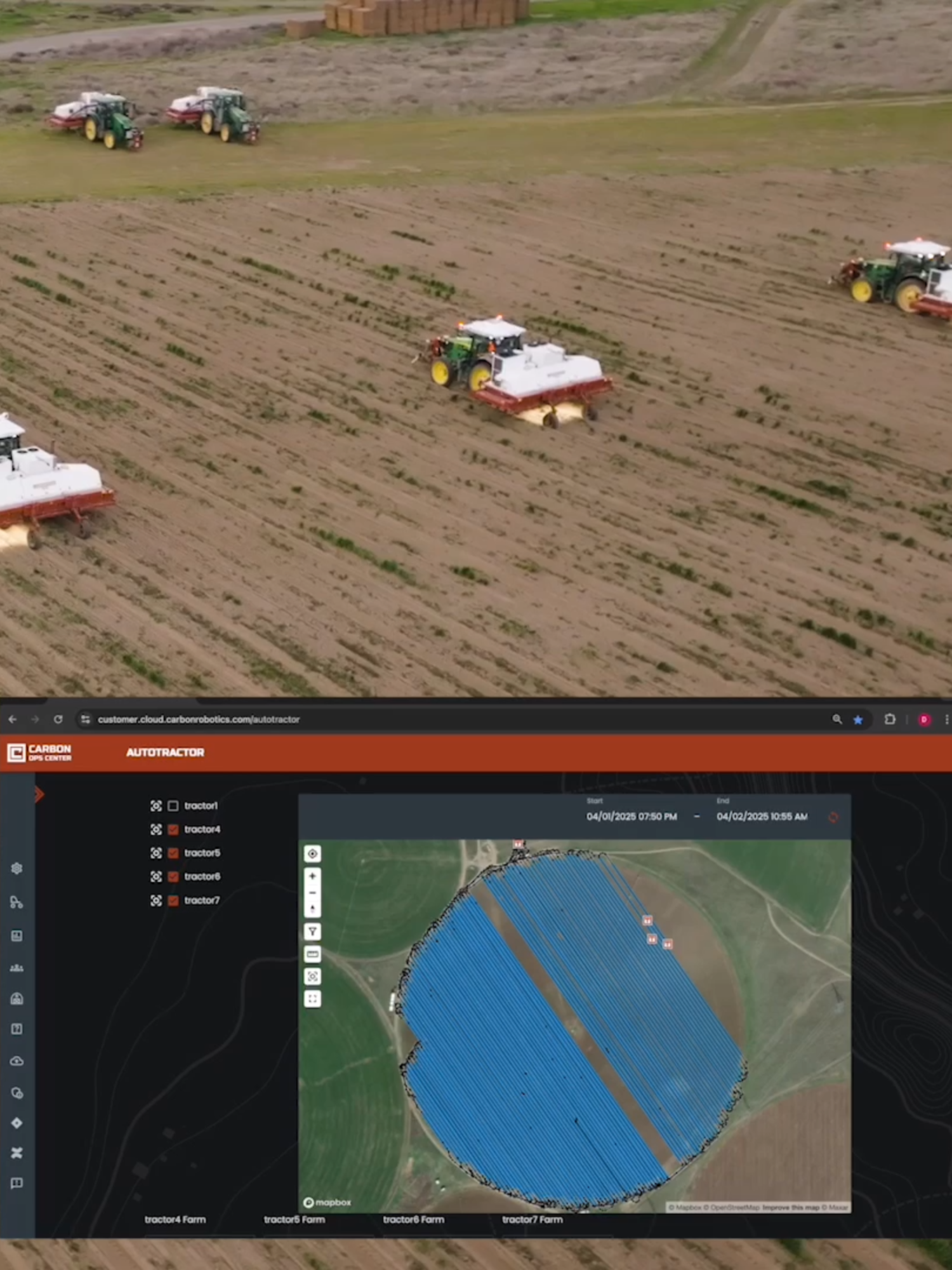 Dependable autonomous tractor operation is here. A fleet of Carbon AutoTractors completing 58 continuous hours of autonomous laser weeding. No customer work was required besides refueling the tractors. • Acres Weeded 404 • Weeds Killed 15,039,741 #autonomous #tractor #farming