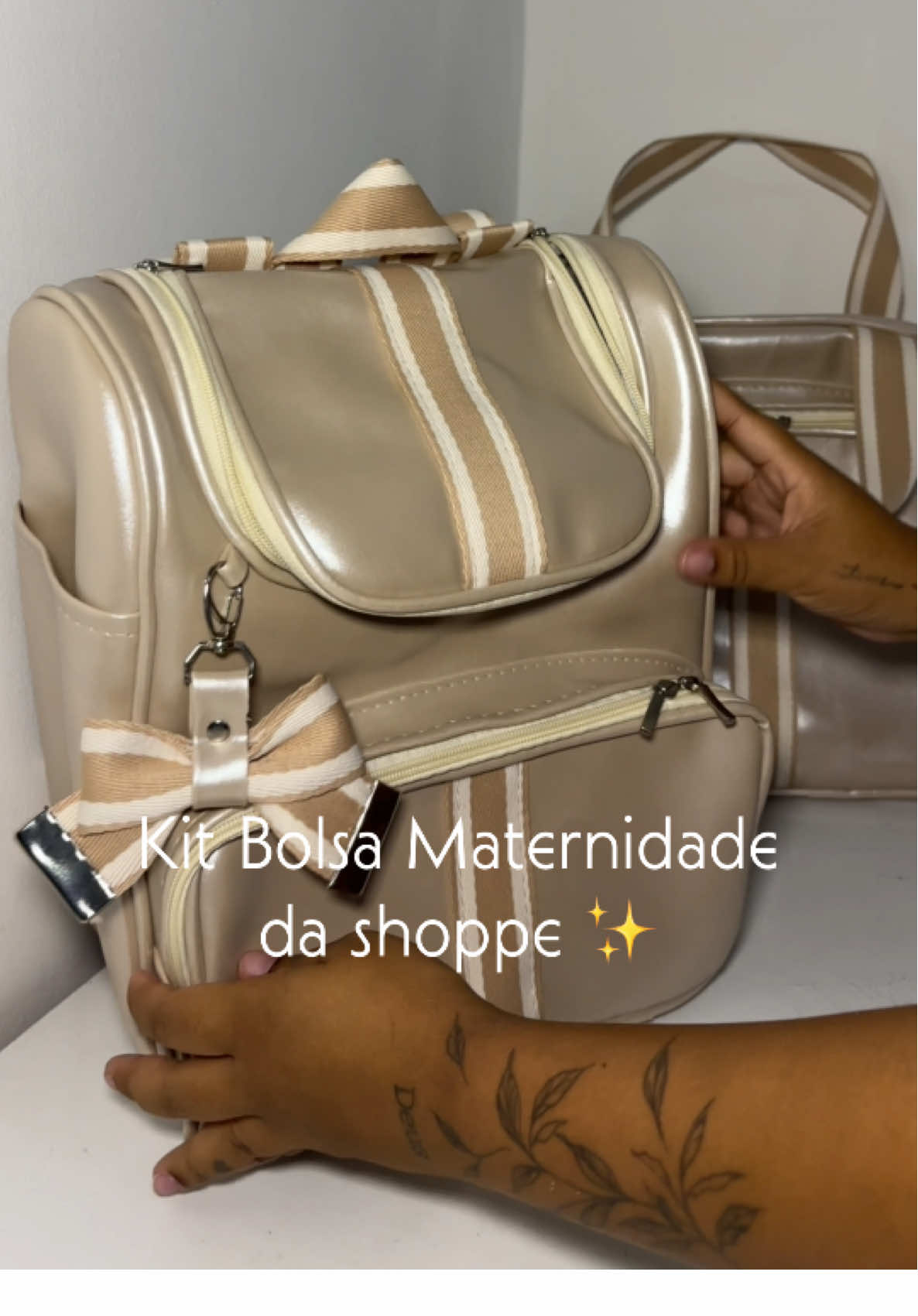 Bolsa maternidade que comprei pela shoppe ✨❤️ . . . . #bolsamaternidade #bebe #maedemenina #shopee #comprinhasshopee #gravidasnotiktok #gravida 