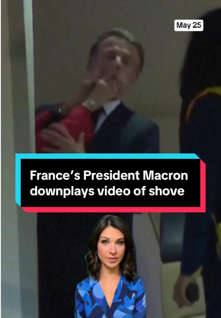 French President Emmanuel Macron's office played down the moment his wife, Brigitte Macron, appeared to shove him in the face in Vietnam at the start of the couple's Southeast Asia tour. 