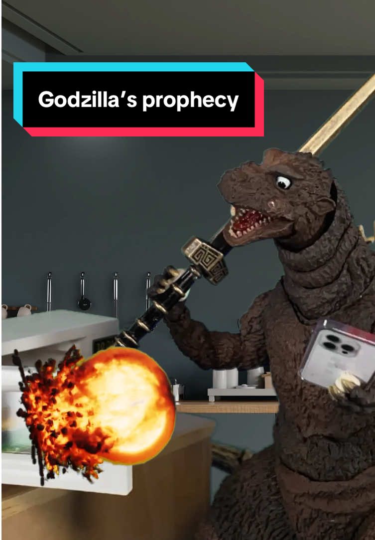 The prophecy said Godzilla would save the world. #godzilla #stopmotion #prophecy #shmonsterarts #hiyatoys #monster 