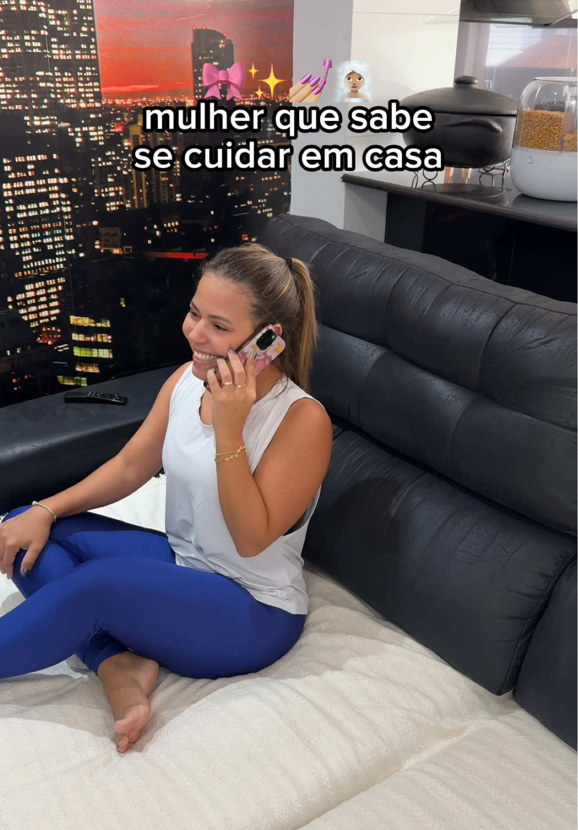QUANDO A MULHER SABE SE CUIDAR EM CASA 🎀💅🏼🧖🏽‍♀️ | #unha #nail #unhasnaturais #hair #rotinacapilar